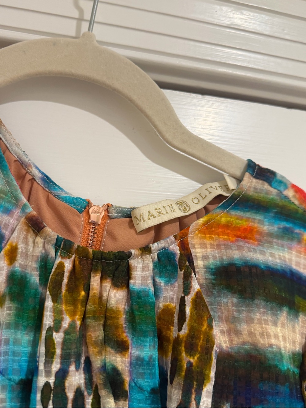 Marie Oliver Multicolor Striped & Spot Print Puff-Sleeve Blouse - Picture 2 of 2